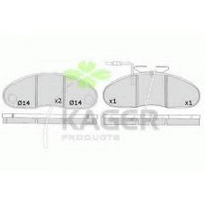 35-0274 KAGER Комплект тормозных колодок, дисковый тормоз