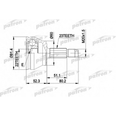 PCV1156 PATRON Шарнирный комплект, приводной вал