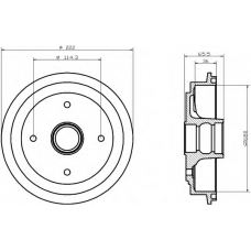 8DT 355 302-351 HELLA Тормозной барабан