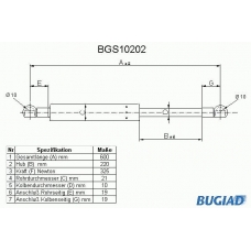 BGS10202 BUGIAD Газовая пружина, крышка багажник