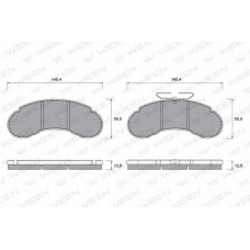 151-1302 WEEN Комплект тормозных колодок, дисковый тормоз