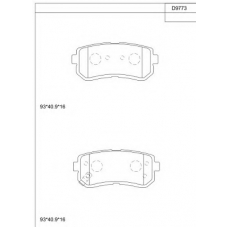 KD9773 ASIMCO Комплект тормозных колодок, дисковый тормоз