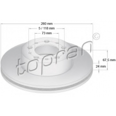 722 454 TOPRAN Тормозной диск