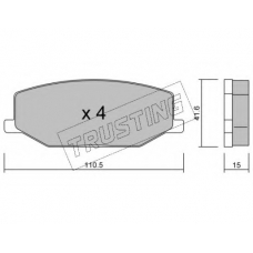 099.0 TRUSTING Комплект тормозных колодок, дисковый тормоз