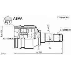 TYIU-YAR13 ASVA Шарнирный комплект, приводной вал