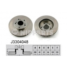 J3304048 NIPPARTS Тормозной диск