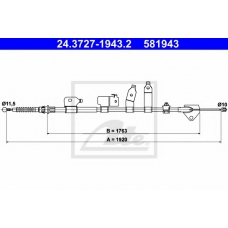 24.3727-1943.2 ATE Трос, стояночная тормозная система