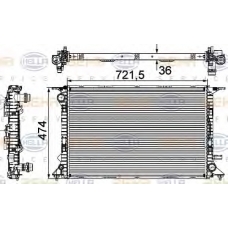 8MK 376 745-644 HELLA Радиатор, охлаждение двигателя