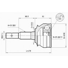 C.242 STATIM Шарнирный комплект, приводной вал