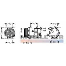 0900K255 VAN WEZEL Компрессор, кондиционер
