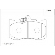 KD2536 ASIMCO Комплект тормозных колодок, дисковый тормоз
