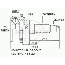 OJ-0447 InterParts Шарнирный комплект, приводной вал