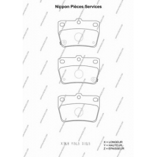 T361A122 NPS Комплект тормозных колодок, дисковый тормоз