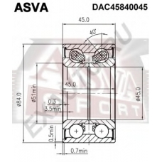 DAC45840045 ASVA Подшипник ступицы колеса