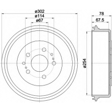 8DT 355 302-201 HELLA Тормозной барабан
