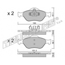 325.0 TRUSTING Комплект тормозных колодок, дисковый тормоз