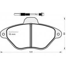 332 MGA Комплект тормозных колодок, дисковый тормоз
