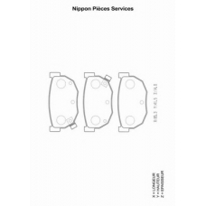 N361N22 NPS Комплект тормозных колодок, дисковый тормоз