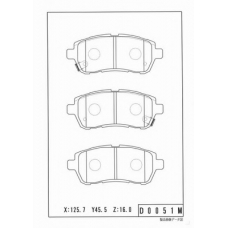 M360A67 NPS Комплект тормозных колодок, дисковый тормоз