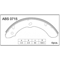 ABS0715 Allied Nippon Колодки барабанные