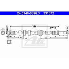 24.5140-0396.3 ATE Тормозной шланг