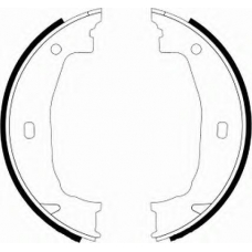 T0611080 RAMEDER Комплект тормозных колодок, стояночная тормозная с