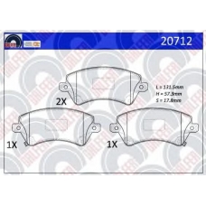 20712 GALFER Комплект тормозных колодок, дисковый тормоз