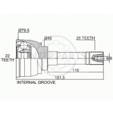 OJ-0705 InterParts Шарнирный комплект, приводной вал
