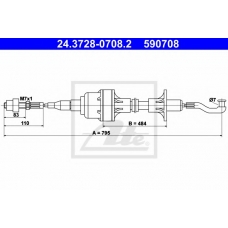 24.3728-0708.2 ATE Трос, управление сцеплением