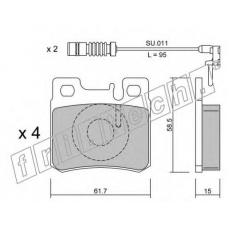 212.0W fri.tech. Комплект тормозных колодок, дисковый тормоз