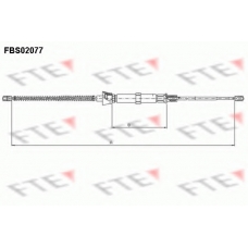 FBS02077 FTE Трос, стояночная тормозная система