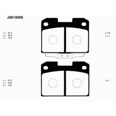 J3615006 NIPPARTS Комплект тормозных колодок, дисковый тормоз