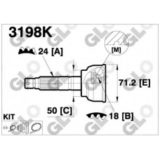 3198K GLO Шарнирный комплект, приводной вал