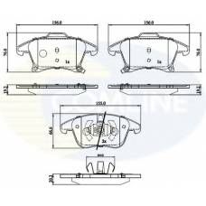 CBP32286 COMLINE Комплект тормозных колодок, дисковый тормоз