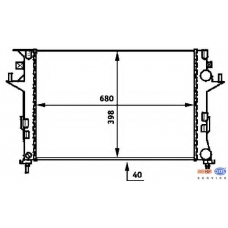 8MK 376 716-291 HELLA Радиатор, охлаждение двигателя