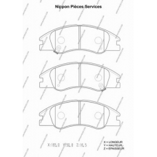 K360A14 NPS Комплект тормозных колодок, дисковый тормоз