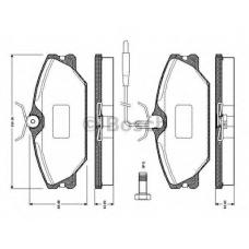 0 986 TB2 010 BOSCH Комплект тормозных колодок, дисковый тормоз