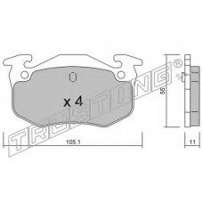 040.2 TRUSTING Комплект тормозных колодок, дисковый тормоз