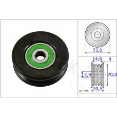 654732 AUTEX Натяжной ролик, поликлиновой  ремень