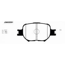 J3602091 NIPPARTS Комплект тормозных колодок, дисковый тормоз