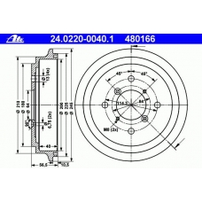 24.0220-0040.1 ATE Тормозной барабан