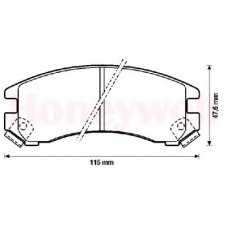572236B BENDIX Комплект тормозных колодок, дисковый тормоз