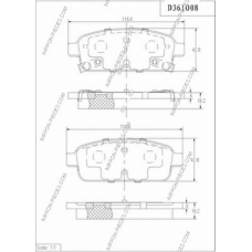 D361O08 NPS Комплект тормозных колодок, дисковый тормоз
