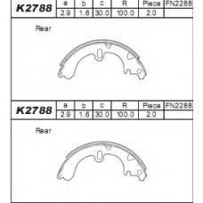 K2788 ASIMCO Комплект тормозных колодок