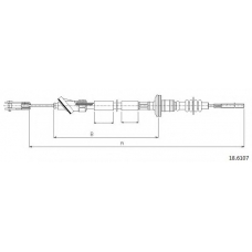 18.6107 CABOR Трос, управление сцеплением
