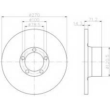 8DD 355 100-291 HELLA Тормозной диск