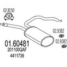 01.60481 MTS Глушитель выхлопных газов конечный