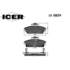 180859 ICER Комплект тормозных колодок, дисковый тормоз