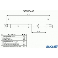 BGS10448 BUGIAD Газовая пружина, крышка багажник