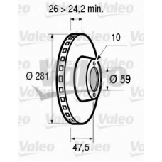 186443 VALEO Тормозной диск